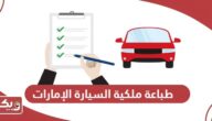 كيفية طباعة ملكية السيارة في الإمارات